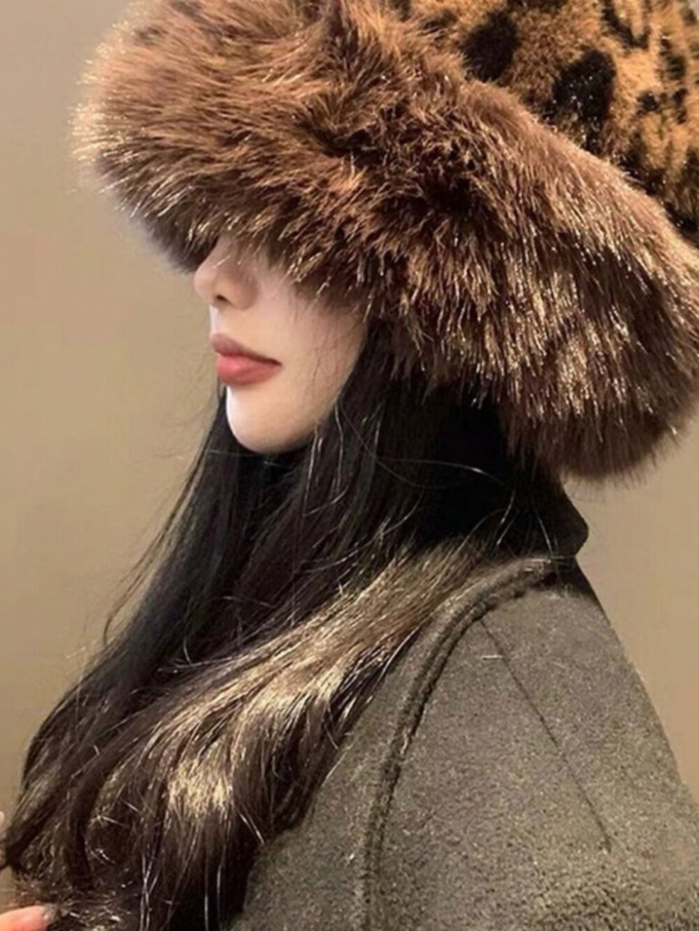 Multicolor Casual Women's Thick Warm Leopard Hat